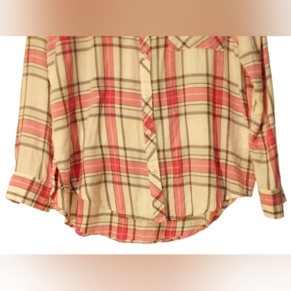 Arizona Jean CO. - Button Up Flannel Plaid Shirt, Boyfriend Fit, Long... - Picture 3 of 10